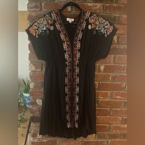 THML embroidered mini dress. Size large.